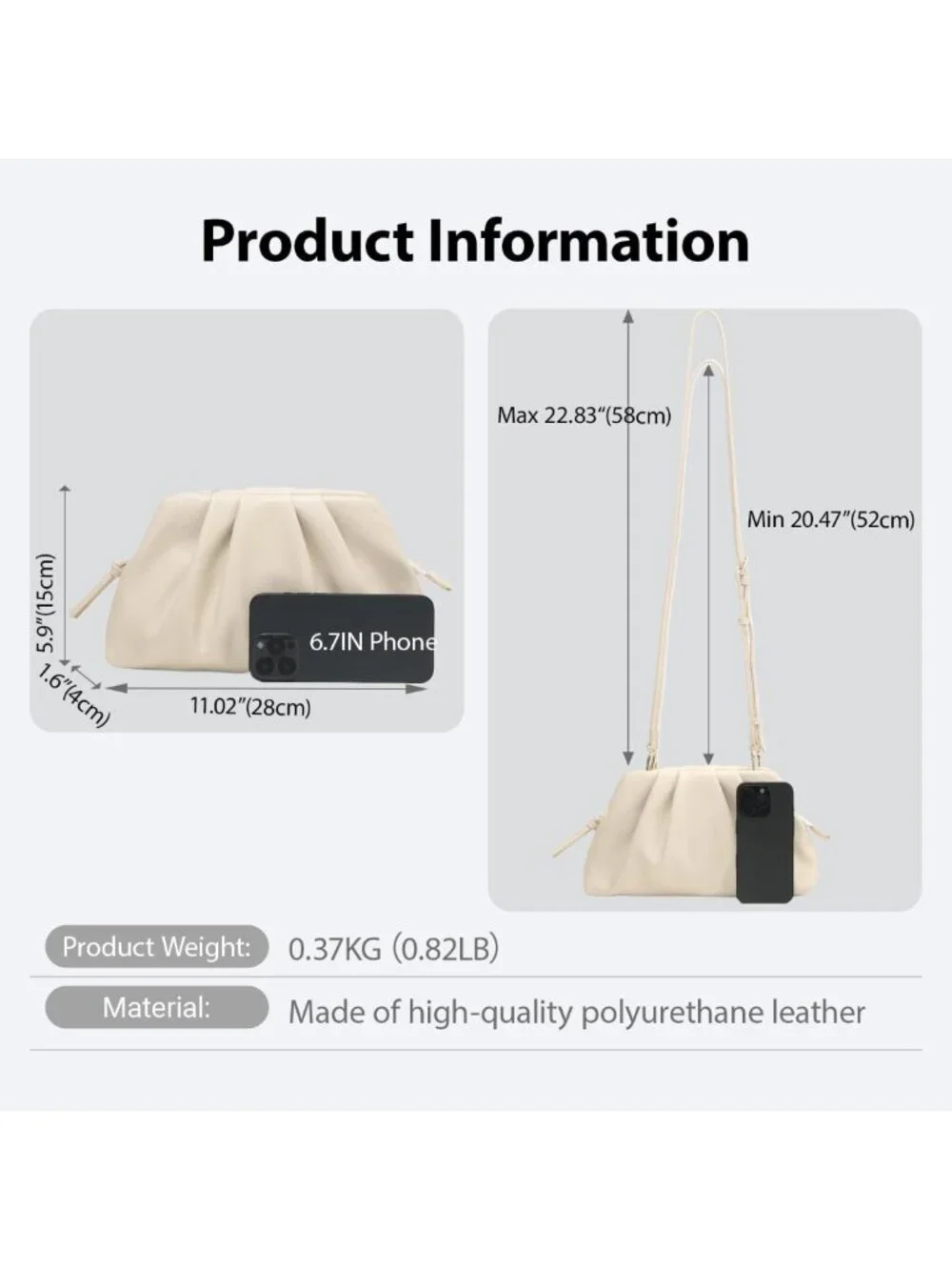 Stylish Vegan Leather Pleated Clutch Purse for Women - Chic Evening Bag with Zip